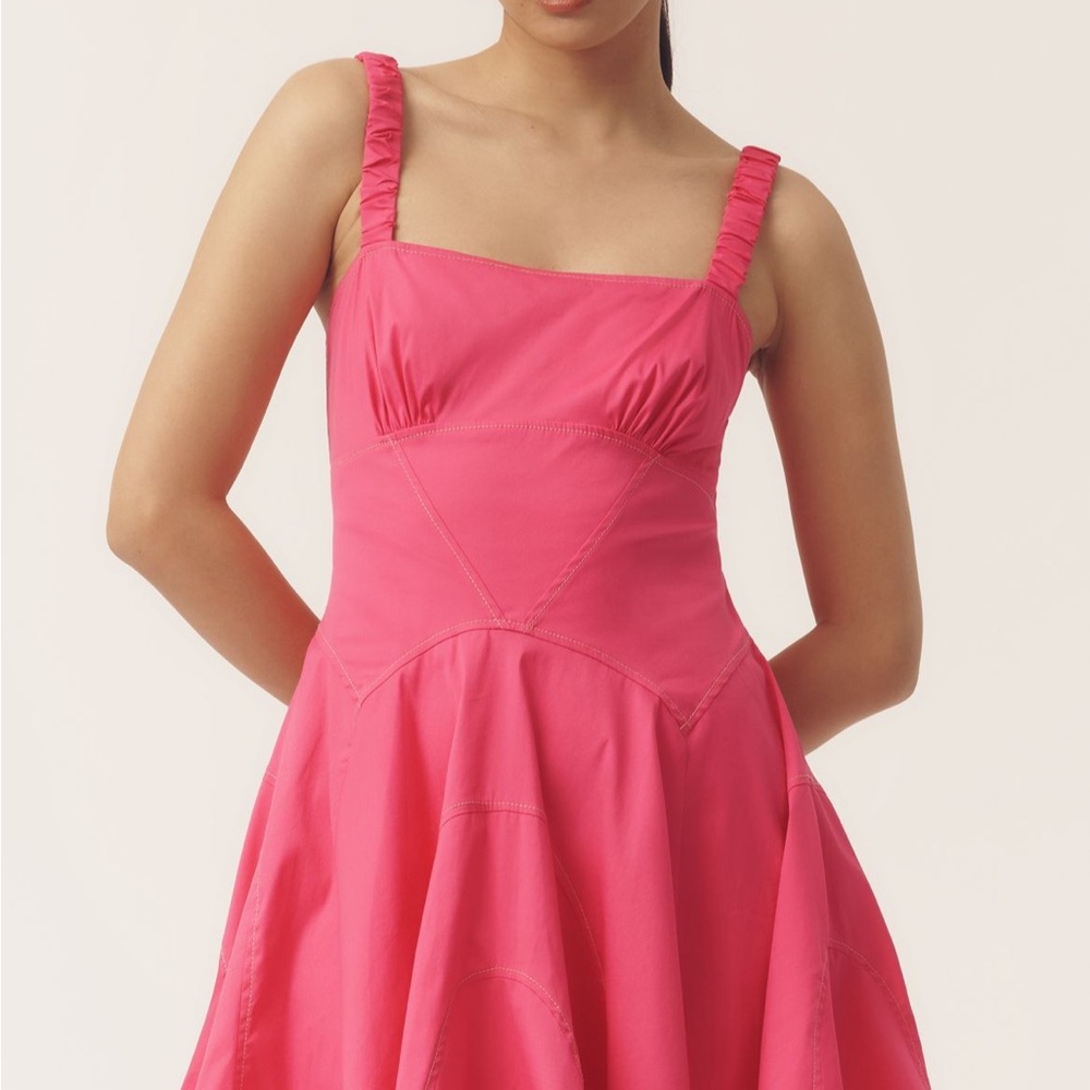 Anthropologie Vibrant Pink Mini Dress 3x - Picture 5 of 7